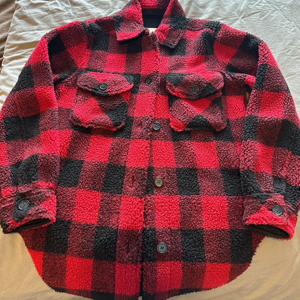 Sherpa plaid Shacket